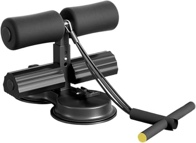 Buiktrainer Hulpmiddel - Zittende Zuignap - Core Training - Inclusief Weerstandsbanden - 27 cm - Zwart