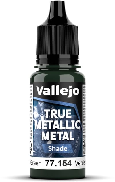 Vallejo Hobbyverf Acrylverf - 77154 True Metallic Metal - Shade - Schemer Groen - Acryl - Verf flesje - 1x 18 ml