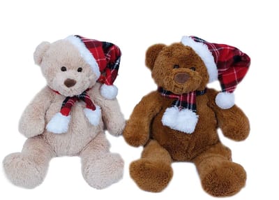 PIA Soft Toys - Set van 2 Pluche Kerstberen - 2 ass. - 43 cm