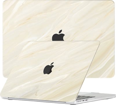Lunso Geschikt voor MacBook Air 15 inch (2023-2026) cover hoes - case - Creamy Vibes