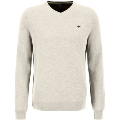 Fynch-Hatton Trui V-Neck Merino Cashmere Off White / male