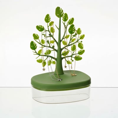 Sieradenhouder - Juwelierboom Opberger - Sieraden Organiseren - Met Opbergdoos - 10x15x23 cm - Groen