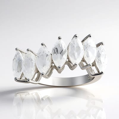 Cavill - Zilveren Ring 925 met 3.39ct Tanzanische Zirkonen - Marquise Slijpsel - Prong Zetting - Elegante Dames Ring - Melo Essence