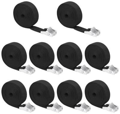 Spanbanden 25 mm x 4 m - Set van 10 - Capaciteit tot 250 kg - Perfect voor Fietsen en Bagage