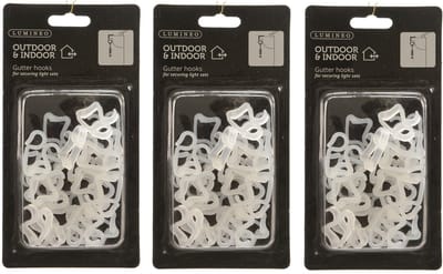 Lumineo kerstverlichting ophang haakjes - 120x st - bevestiging dakgoot - verlichting ophangen