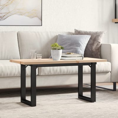 vidaXL - Salontafel - O-frame - 100x50x45,5 - cm - grenenhout - en - staal