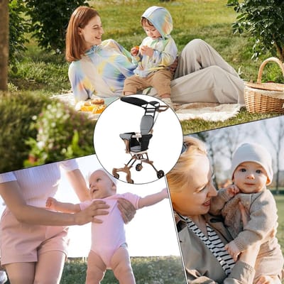 Kinderwagen Opvouwbaar - Reisbuggy Peuter - Veilig Op Reis - Bidirectionele Stoel - 48 x 43 x 18 cm - Kaki