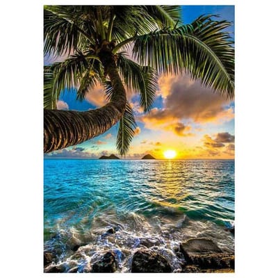 5D DIY ronde boor diamant schilderij zee landschap diamant borduurwerk kruissteek 20X30CM black
