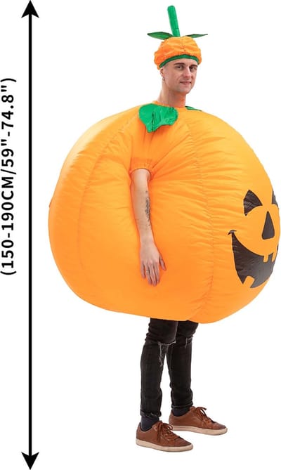 Livano Halloween Outfit - Halloween Kostuum - Pak - Opblaasbaar Kostuum - Costume - Carnaval - Volwassenen - Pompoen