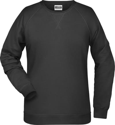 James and Nicholson Dames/dames Raglan Sweatshirt met lange mouwen (Zwart)