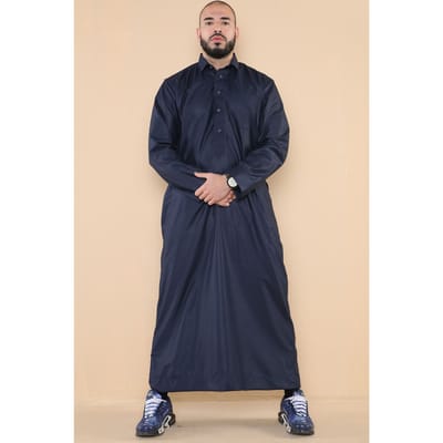 Heren Marine Thobe Jubba Saudi Ramadan Eid Islamitische Kaftan Kaudara Arabische Jubbah