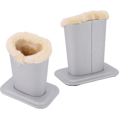 Pluche gevoerde brilhouder PU krasbestendige brillenopslag voor zonnebrillen Zilver beige