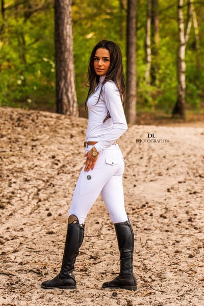Donley - Acascalini - White- paardrijleggings - paardrijlegging - paardrijbroek - super fijne stof - maat 30- paardenbroek - paardrij broek - paardrij legging - legging - siliconen grip