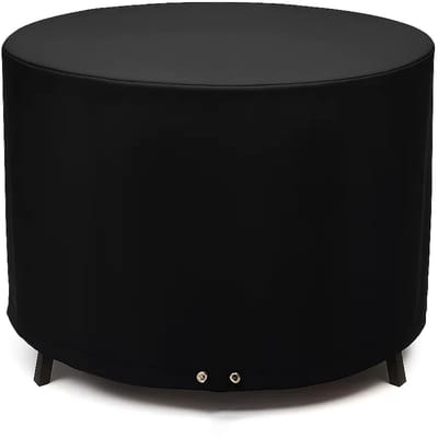 Lomera Afdekhoes Tuintafel - Ronde Tuintafel Hoes - Zware Kwaliteit Afdekhoes - Waterdichte Hoes - Tuintafel Bescherming - Uv-Bestendige Hoes - Zwarte Afdekhoes - 600D Polyester Hoes - Pvc Coating Binnenkant