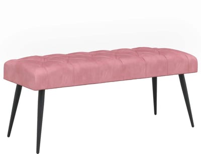 vidaXL - Bank - met - knopen - tufting - Roze - 110 - x - 40 - x - 46 - cm - Fluweel