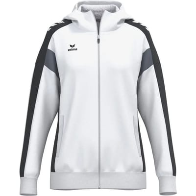 Erima Celebrate 125 Trainingsjack Met Capuchon Dames - Wit / Zwart | Maat: 36