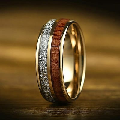 Mode 8mm Roestvrij Staal Koa Hout Ringen voor Mannen Noordse Viking Oneindigheid Verstrengeld Kruis Keltische Knoop Ringen Trouwsieraden 11