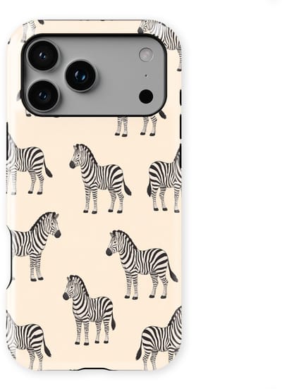 Safari Tough Case geschikt voor iPhone 17 Pro | Premium hoesje met Safari Dieren Design | Geschikt voor Mag | Dieren Print Backcover geschikt voor iPhone 17 Pro Zebra