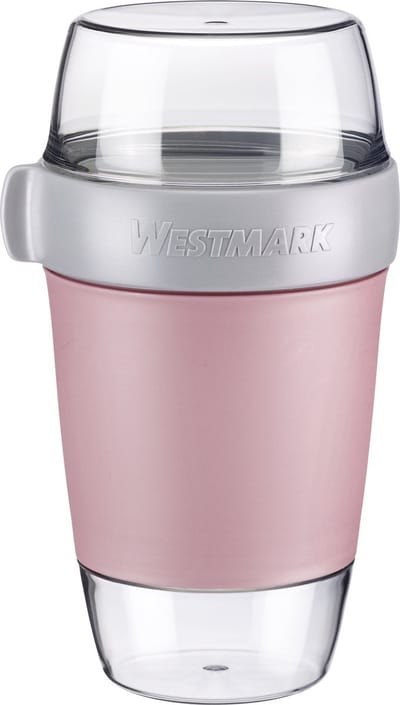 Westmark Lunchpot, groot, met 3 lekvrije compartimenten: 350 ml + 600 ml + 200 ml, kunststof, natuurlijk BPA-vrij, roze/grijs/helder, 5287226P