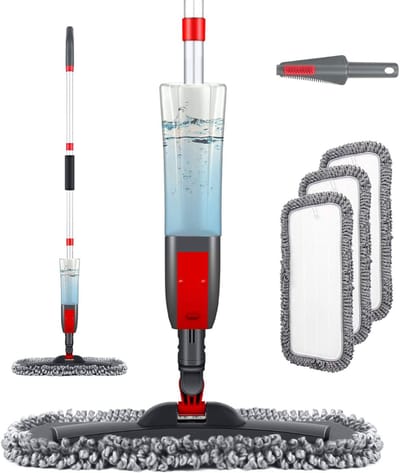 RONN® Dweil met spray - Dweil - Mop - Rood - ‎43cm x 17cm x 120cm