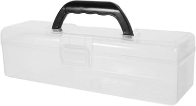 Opslagdoos voor penselen en pennen, transparante rechthoekige box voor het organiseren van aquarelkwasten, knutselgereedschap en kaarten, draagbaar en gebruiksvriendelijk