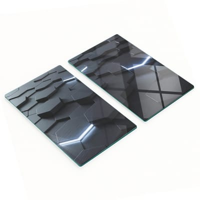 Decoratieve glazen serveerplanken voor snacks, abstract ontwerp, 2x30x52 cm