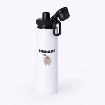 Hacebo® - kat met eigen naam waterfles met draaidop zwart - Katten - katten liefhebbers - iemand die houdt van katten - verjaardag - cadeau - kado - water fles - 850ML