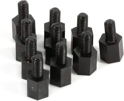100st Man-Vrouw M3 Spacer Zeshoekige Cilindrische PCB Nylon Schroef Geassorteerde Kit - 6mm + 6mm Zwart .