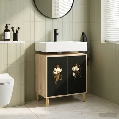 vidaXL - Badkamerkast - BREMEN - Sonoma - 60 - x - 40 - x - 60 - cm - Bewerkt - hout