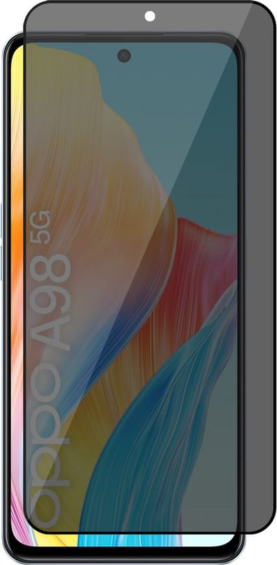 Privacy Screenprotector geschikt voor Oppo A98 - Volledig Dekkend Glas Screen Protector