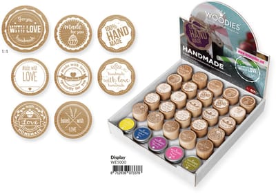 Houten stempels, d: 30 mm, h: 35 mm, 1 set