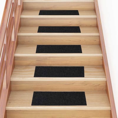 vidaXL - Trapmatten - Zelfklevend - 30 - stuks - 60x25 - cm - Zwart - Rechthoekig