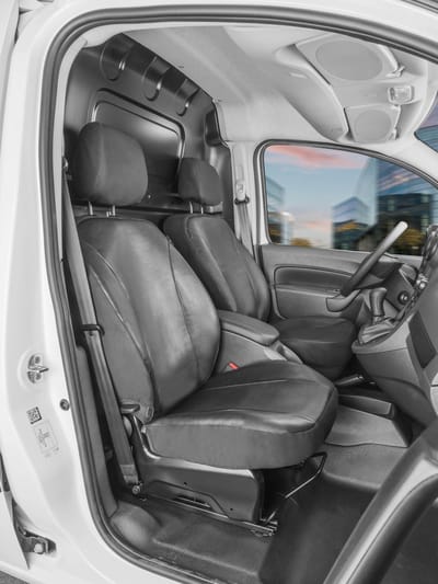 Walser Autostoelhoes Transporter Fit Kunstleer antraciet geschikt voor Mercedes-Benz Citan W415 - 2 Enkele zetele front