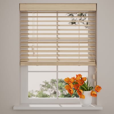 DTCH® Bamboe Houten Jaloezie - Easy Nerf - 50 mm - Licht Eiken - 140 x 240 cm - Maten van 50 t/m 250 cm breed