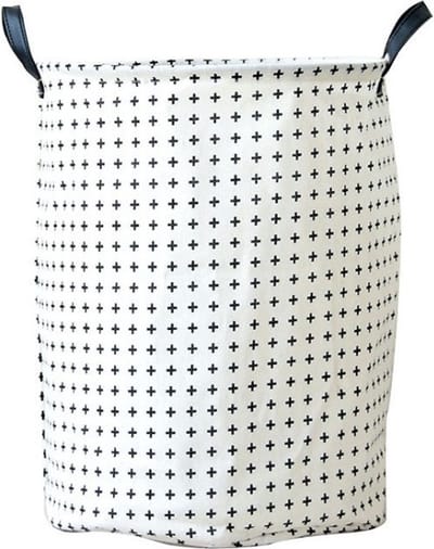 Speelgoedmand - Wasmand - Opberger - 35 x 45 cm - Wit motief