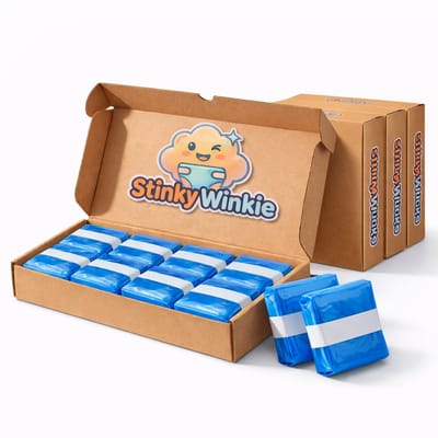 Stinky Winkie® Luieremmer Navulling – 8 Rollen – Geschikt voor Korbell 15/16L – Tot 300 Luiers per Rol – Geurneutraliserend – Extra Lange Navulzakken