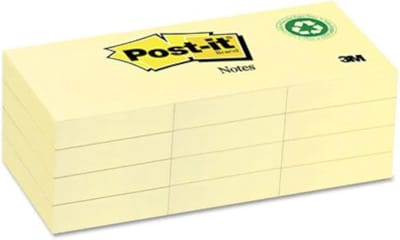 Groene notitieblokjes 1 1/2 X 2 inch Geel 100 vellen 12 stuks