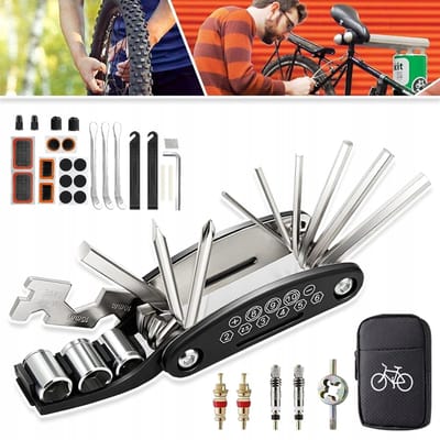 Fietsreparatieset - Fietsbandenreparatieset Met 16-In-1 Multitool - Draagbare Fietsaccessoires Voor Racefietsen En Mountainbikes Voor Mannen En Vrouwen