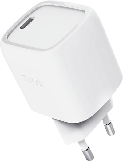 Trust Maxo 30W USB‑C GaN Charger – Compacte Snellader - Met USB‑C‑poort - voor Smartphone, Laptop & Tablet - Wit