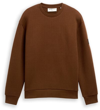 Tom Tailor Denim - Sweatshirt met logo-badge - Maat M - Golden Clay