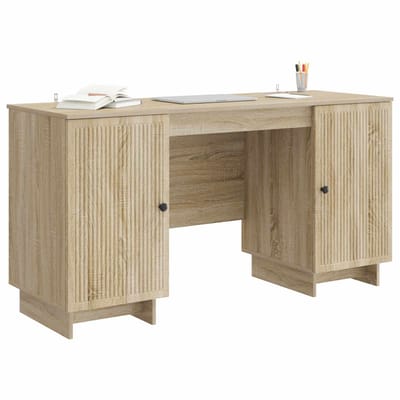 vidaXL - Bureau - Sonoma - Eiken - Bewerkt - hout - 142,5 - x - 50 - x - 75 - cm