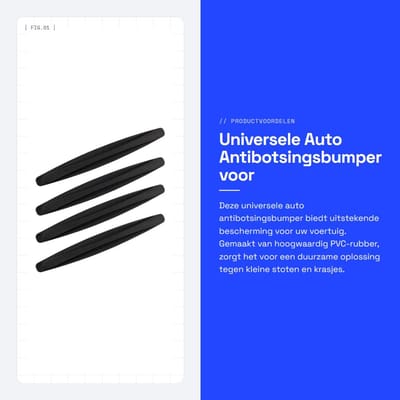 Dailygoods- Antibotsingsbumper Universeel - Bumperbescherming - PVC-Rubber - Zwart/Wit/Grijs/Rood - Slijtvast - Hoge Elasticiteit