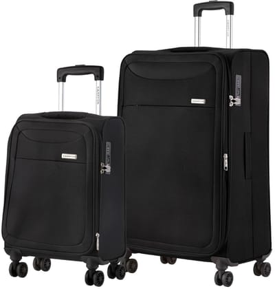 CarryOn Air 2-delige Kofferset - Zachte Trolley Koffers- Lichtgewicht - Expander - TSA-slot – Zwart