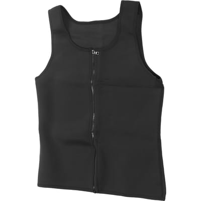 Heren Rits Fitness Shapewear Tanktop L Maat Helemaal Zwart Sneldrogend Mannelijk Workout Afslankende Tanktop black