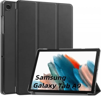 Tablet Hoes Geschikt voor Samsung Galaxy Tab A11 / Tab A9 | Book Case met Standaard | Kunstlederen Beschermhoes | Tri-fold | Zwart