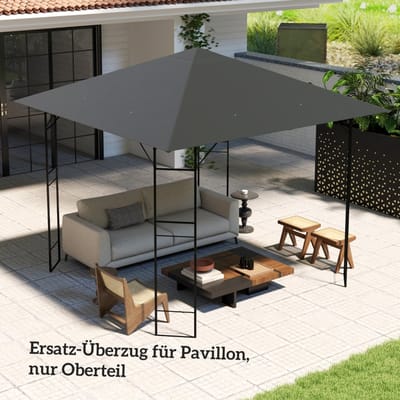 Vervangend Paviljoendak - 3 x 3 m - Waterafstotend & UPF30+ Oxford Stof - Grijs