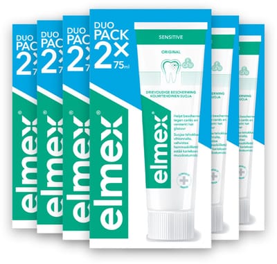 Elmex Tandpasta Sensitive Duopack - 6 x 2 x 75 ml - Voordeelverpakking