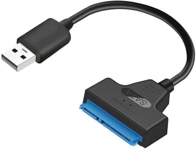 Dailygoody - USB 2.0 naar adapter - converter kabel - zwart - 2,5 inch HDD/SSD - hoge transmissiesnelheid - geschikt voor Windows systemen