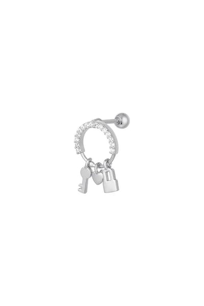 Piercing met bedels en zirkonia Zilver Koper