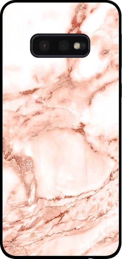 Smartphonica Telefoonhoesje voor Samsung Galaxy S10E marmer look - backcover marmer hoesje - Wit Rosé Goud geschikt voor Samsung Galaxy S10E